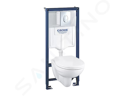 Grohe Solido - Set předstěnové instalace, klozetu a sedátka, softclose, tlačítko Skate Air, chrom 39192000