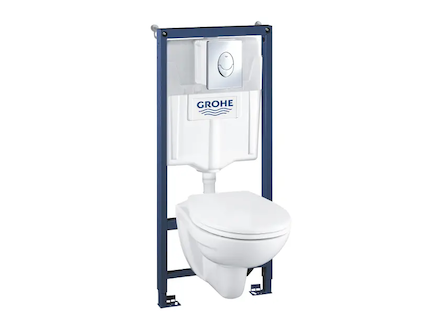 Grohe Solido - Set předstěnové instalace, klozetu a sedátka, softclose, tlačítko Skate Air, chrom 39192000
