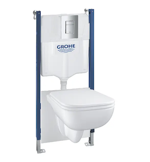 Grohe Solido - Set předstěnové instalace, klozetu Edge Ceramic a sedátka softclose, tlačítko Even, chrom 39816000