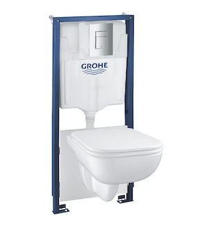 Grohe Solido - Set předstěnové instalace, klozetu Edge Ceramic a sedátka softclose, tlačítko Even, chrom 39817000