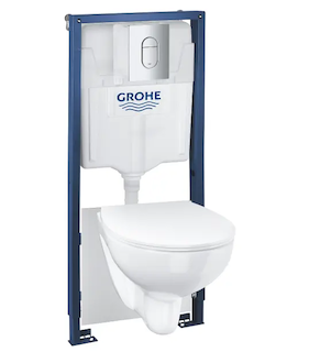Grohe Solido - Set předstěnové instalace, klozetu Euro Ceramic a sedátka softclose, tlačítko Arena Cosmopolitan, chrom 39902000