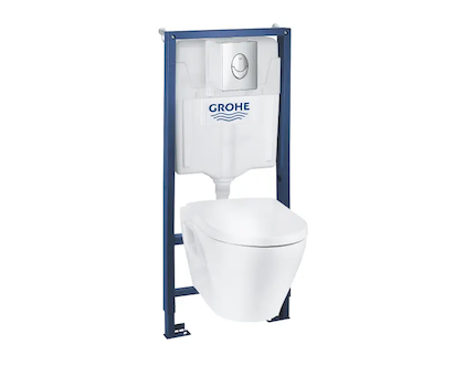 Grohe Solido - Set předstěnové instalace, klozetu Serel a sedátka softclose, tlačítka Start, chrom/bílá 39583000