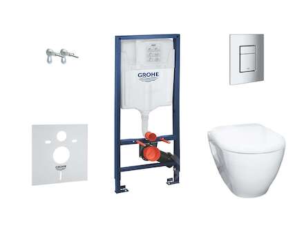 Grohe Solido - Set předstěnové instalace, klozetu Serel a sedátka softclose, tlačítko Skate Cosmopolitan, chrom 38528SET-KH