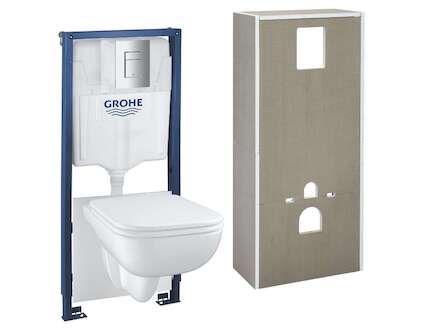 Grohe Solido+ - Set předstěnové instalace, klozetu Start Edge Ceramic a sedátka, softclose, rimless, tlačítka Even, chrom 365320