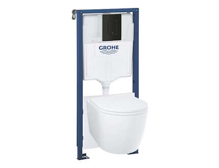 Grohe Start Round - Set předstěnové instalace, klozetu Start Round, sedátka Softclose a tlačítka Even, matná černá 103847SH00