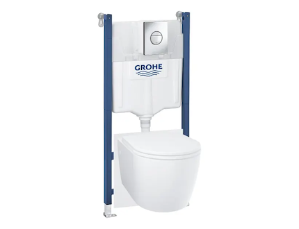 Grohe Start Round - Set předstěnové instalace, klozetu Start Round, sedátka Softclose a tlačítka Sail, chrom 103843SH00