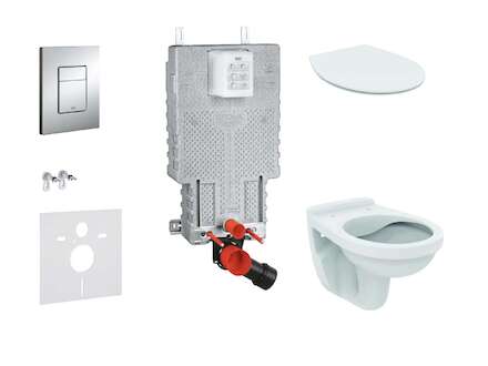 Grohe Uniset - Set předstěnové instalace, klozet Alpha se sedátkem, tlačítko Skate Cosmopolitan, chrom 38643SET-KD