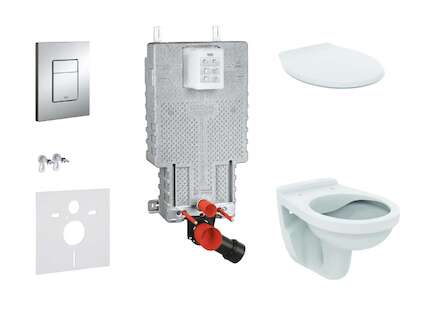 Grohe Uniset - Set předstěnové instalace, klozet Alpha se sedátkem, tlačítko Skate Cosmopolitan, chrom 38643SET-KR