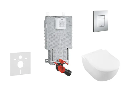 Grohe Uniset - Set předstěnové instalace, klozetu a sedátka Subway 2.0, DirectFlush, SoftClose, CeramicPlus a tlačítka Skate Cos