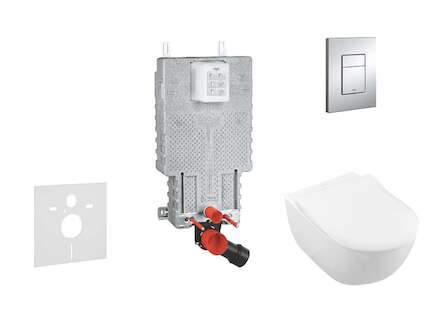 Grohe Uniset - Set předstěnové instalace, klozetu a sedátka Subway 2.0, DirectFlush, SoftClose, CeramicPlus a tlačítka Skate Cos