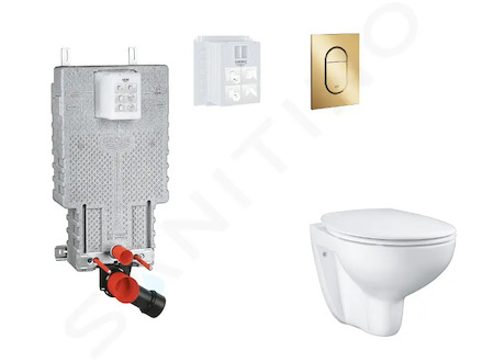 Grohe Uniset - Set předstěnové instalace, klozetu, sedátka SoftClose a tlačítka Arena Cosmopolitan S, Cool Sunrise SANI15BB4105