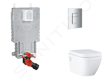 Grohe Uniset - Set předstěnové instalace, klozetu, sedátka SoftClose a tlačítka Skate Cosmopolitan, chrom SANI15BB2107