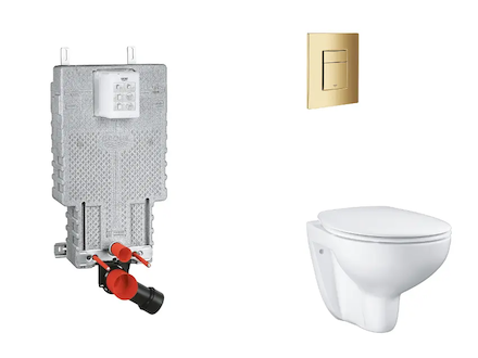 Grohe Uniset - Set předstěnové instalace, klozetu, sedátka SoftClose a tlačítka Skate Cosmopolitan, Cool Sunrise SANI15BB4102
