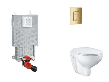 Grohe Uniset - Set předstěnové instalace, klozetu, sedátka SoftClose a tlačítka Skate Cosmopolitan, Cool Sunrise SANI15BB4102