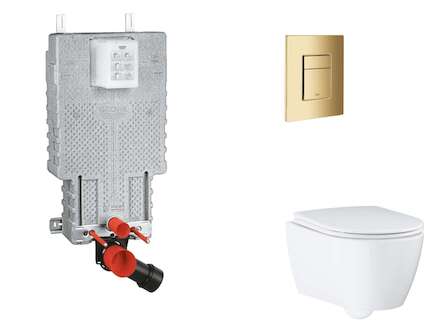 Grohe Uniset - Set předstěnové instalace, klozetu, sedátka SoftClose a tlačítka Skate Cosmopolitan, Cool Sunrise SANI15BB4117