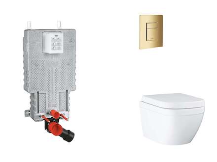 Grohe Uniset - Set předstěnové instalace, klozetu, sedátka SoftClose a tlačítka Skate Cosmopolitan, Triple Vortex, Cool Sunrise 