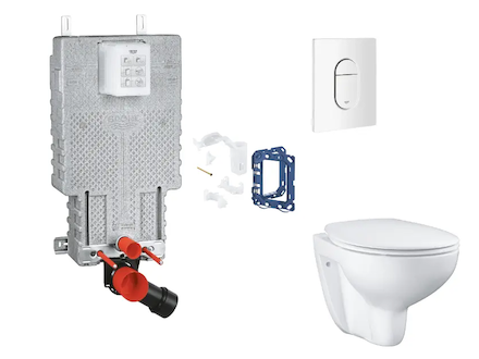 Grohe Uniset - Set předstěnové instalace, klozetu, sedátka SoftClose, tlačítka Arena Cosmopolitan a sady pro vhazování tablet, a