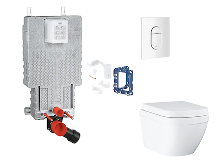 Grohe Uniset - Set předstěnové instalace, klozetu, sedátka SoftClose, tlačítka Arena Cosmopolitan a sady pro vhazování tablet, T