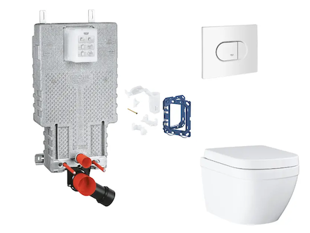 Grohe Uniset - Set předstěnové instalace, klozetu, sedátka SoftClose, tlačítka Arena Cosmopolitan a sady pro vhazování tablet, T