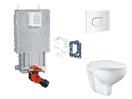 Grohe Uniset - Set předstěnové instalace, klozetu, sedátka SoftClose, tlačítka Arena Cosmopolitan a sady pro vhazování tablet, a