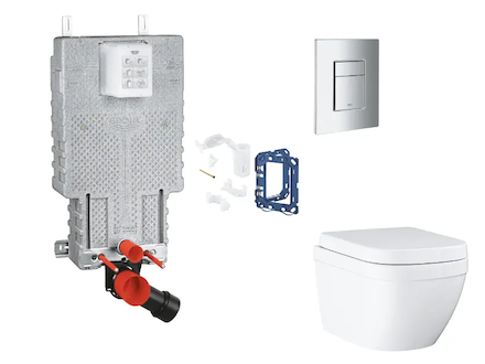 Grohe Uniset - Set předstěnové instalace, klozetu, sedátka SoftClose, tlačítka Skate Cosmopolitan a sady pro vhazování tablet, T