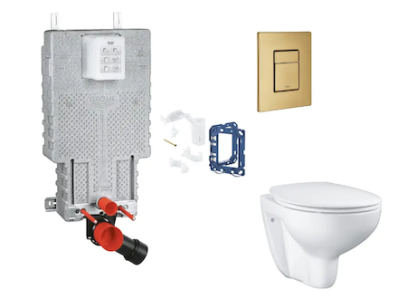 Grohe Uniset - Set předstěnové instalace, klozetu, sedátka SoftClose, tlačítka Skate Cosmopolitan a sady pro vhazování tablet, k