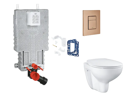 Grohe Uniset - Set předstěnové instalace, klozetu, sedátka SoftClose, tlačítka Skate Cosmopolitan a sady pro vhazování tablet, k