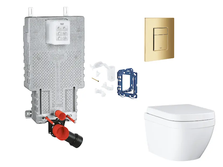Grohe Uniset - Set předstěnové instalace, klozetu, sedátka SoftClose, tlačítka Skate Cosmopolitan a sady pro vhazování tablet, T