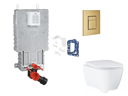 Grohe Uniset - Set předstěnové instalace, klozetu, sedátka SoftClose, tlačítka Skate Cosmopolitan a sady pro vhazování tablet, k