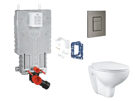 Grohe Uniset - Set předstěnové instalace, klozetu, sedátka SoftClose, tlačítka Skate Cosmopolitan a sady pro vhazování tablet, k