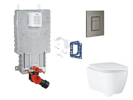 Grohe Uniset - Set předstěnové instalace, klozetu, sedátka SoftClose, tlačítka Skate Cosmopolitan a sady pro vhazování tablet, k