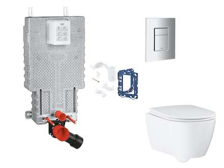 Grohe Uniset - Set předstěnové instalace, klozetu, sedátka SoftClose, tlačítka Skate Cosmopolitan a sady pro vhazování tablet, m