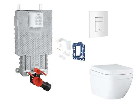 Grohe Uniset - Set předstěnové instalace, klozetu, sedátka SoftClose, tlačítka Skate Cosmopolitan a sady pro vhazování tablet, T