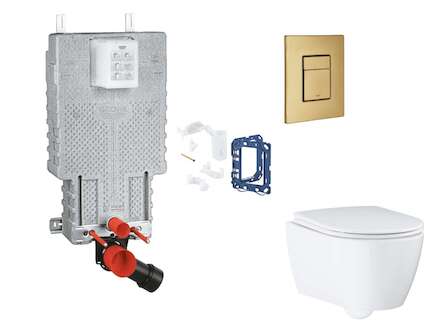 Grohe Uniset - Set předstěnové instalace, klozetu, sedátka SoftClose, tlačítka Skate Cosmopolitan a sady pro vhazování tablet, k