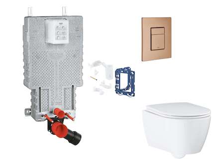 Grohe Uniset - Set předstěnové instalace, klozetu, sedátka SoftClose, tlačítka Skate Cosmopolitan a sady pro vhazování tablet, k