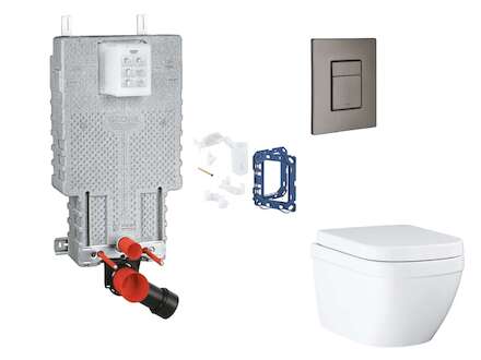 Grohe Uniset - Set předstěnové instalace, klozetu, sedátka SoftClose, tlačítka Skate Cosmopolitan a sady pro vhazování tablet Tr