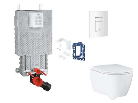 Grohe Uniset - Set předstěnové instalace, klozetu, sedátka SoftClose, tlačítka Skate Cosmopolitan a sady pro vhazování tablet, a