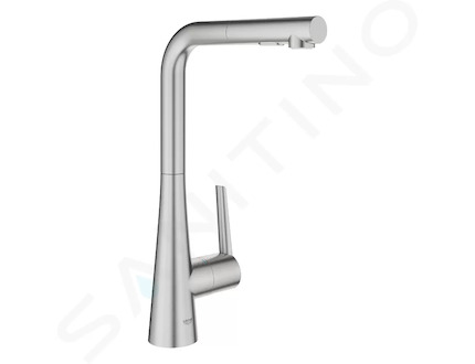 Grohe Zedra - Dřezová baterie s výsuvnou sprškou, supersteel 32553DC2