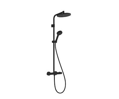 Hansgrohe Activera S - Sprchový set s termostatem, průměr 24 cm, 2 proudy, EcoSmart, matná černá 28078670