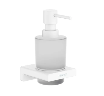 Hansgrohe AddStoris - Dávkovač mýdla s držákem, matné sklo/bílá mat 41745700