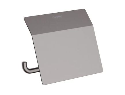 Hansgrohe AddStoris - Držák toaletního papíru s krytem, kartáčovaný černý chrom 41753340