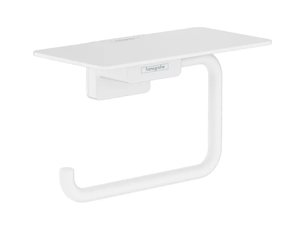 Hansgrohe AddStoris - Držák toaletního papíru s poličkou, matná bílá 41772700