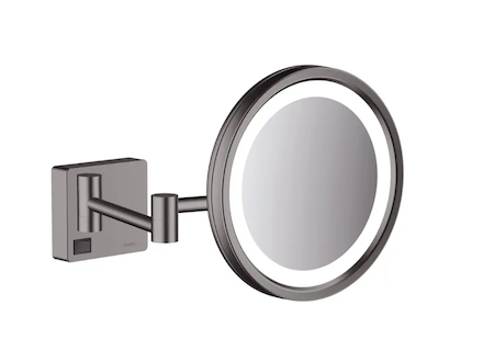 Hansgrohe AddStoris - Kosmetické nástěnné zrcátko s LED osvětlením, kartáčovaný černý chrom 41790340