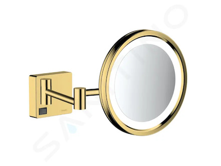 Hansgrohe AddStoris - Kosmetické nástěnné zrcátko s LED osvětlením, leštěný vzhled zlata 41790990