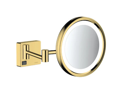 Hansgrohe AddStoris - Kosmetické nástěnné zrcátko s LED osvětlením, leštěný vzhled zlata 41790990