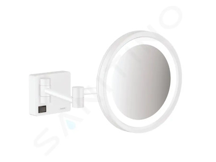 Hansgrohe AddStoris - Kosmetické nástěnné zrcátko s LED osvětlením, matná bílá 41790700