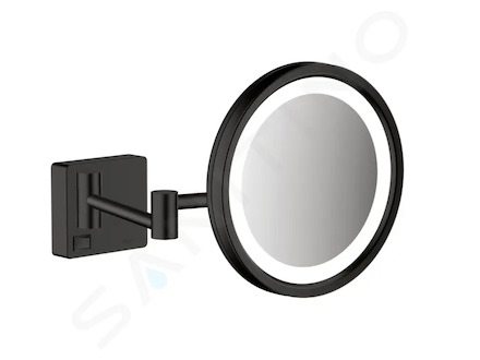 Hansgrohe AddStoris - Kosmetické nástěnné zrcátko s LED osvětlením, matná černá 41790670