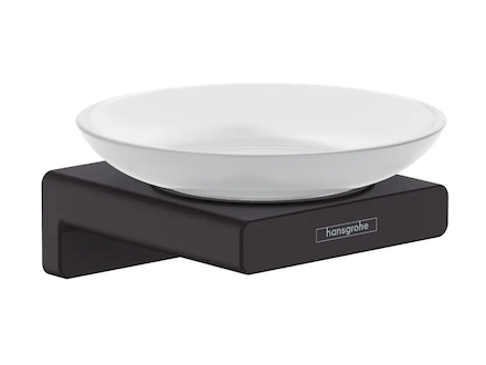 Hansgrohe AddStoris - Mýdlenka s držákem, matné sklo/černá mat 41746670