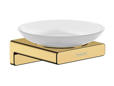 Hansgrohe AddStoris - Mýdlenka s držákem, matné sklo/leštěný vzhled zlata 41746990
