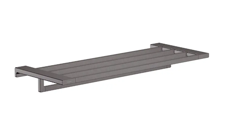 Hansgrohe AddStoris - Polička s držákem ručníků, délka 65 cm, kartáčovaný černý chrom 41751340